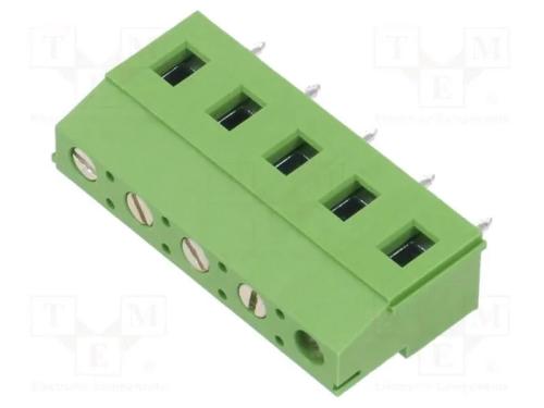 PCB bloco terminal, R. Contatos: 7,5mm, faixas: 5.