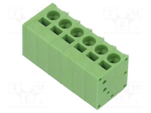 PCB bloco terminal, R. Contatos: 5mm, faixas: 6, .