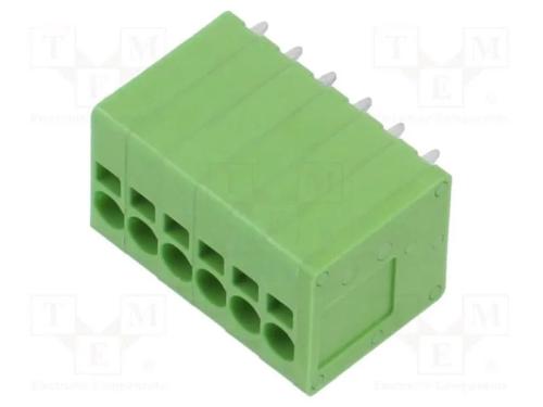 PCB bloco terminal, R. Contatos: 3,5mm, faixas: 6.