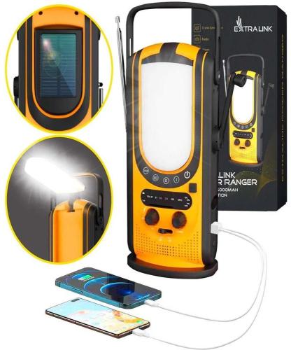 Extralink Power Ranger Eps-6000 | Power Bank | 6000mah Fm Radio LED Light Dynamo Solar Panel