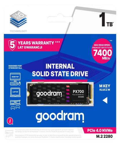Ssd M.2 2280 Goodram Px700 1tb 3d Nand Nvme Pcie Gen 4.0x4