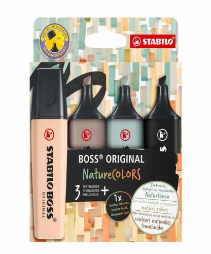 Estuche 4 Uds Marcadores Stabilo Boss Original Na.