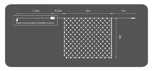 240 LED Net Light Ww W/Ctrl