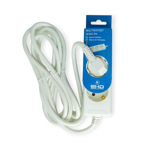 Bloco de Tomadas 3x16a 3m Branco