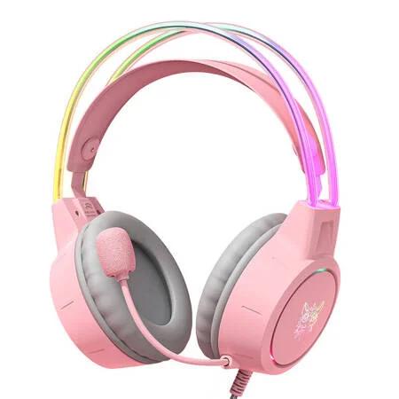 Auscultadores Headset Bluetooth X15Pro RGB Rosa -.