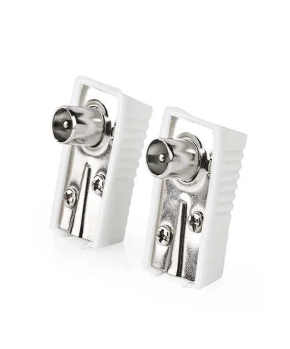 Conector Iec (Coaxial) Angulado Macho Niquelad.