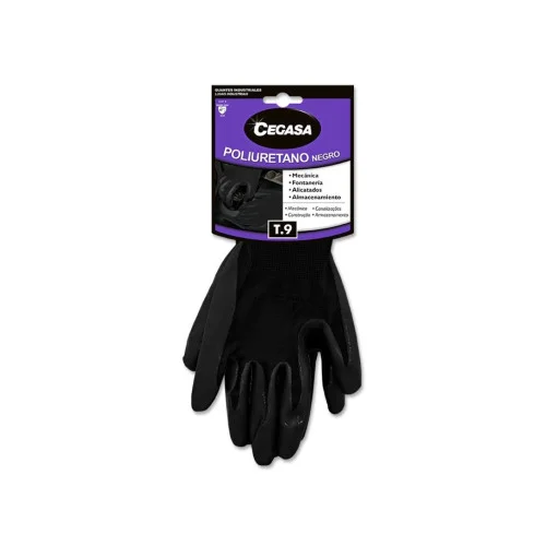 Luva de Limpeza Cegasa 327486 Poliuretano Preto L