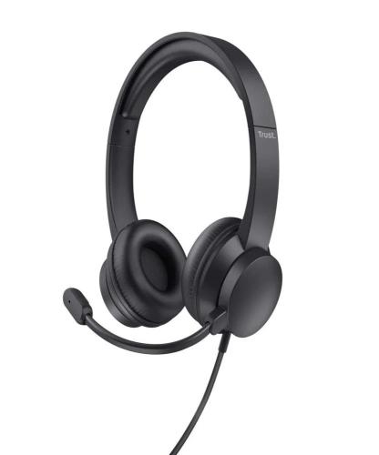Auscultadores Headset Ayda C/ Fios Usb Preto - Trust