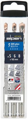 Alpen SDS+ F4 Caixa 3 peças 5-6-8x1 60