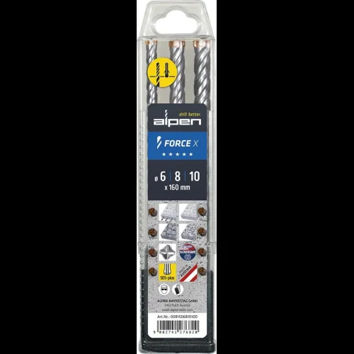 Alpen SDS+ FORCE X Box 3 pcs. 6- 8-10x160