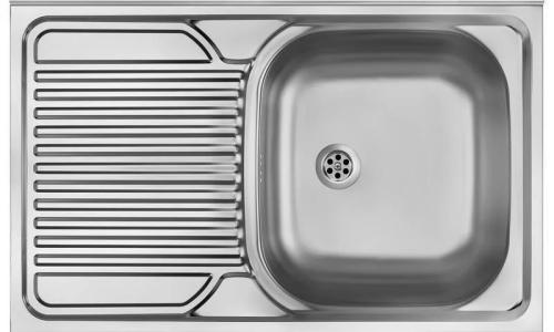 1-Bowl Steel Sink With Drainer On The Left Side - Overlay