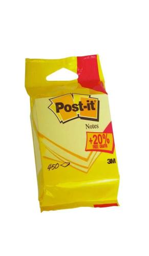 Cubo 375+75 Hojas Notas Adhesivas 76x76mm Canary .