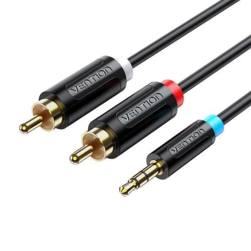 Audio Adapter Cable 3.5mm Male To 2x Male Rca 8m Vention Bclbk Black