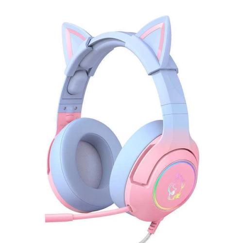 Auscultadores Headset Gaming K9 Rosa/Azul - Onikuma