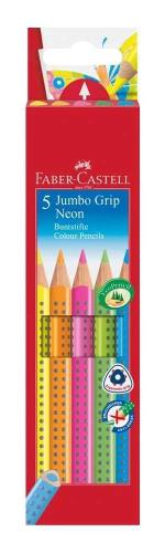 Faber-Castell Buntstift Jumbo Grip Neon 5er-Etui