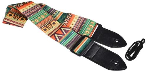 Correia de guitarra com design asteca