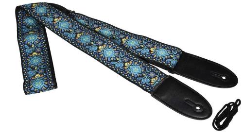 Correia de Guitarra Deluxe Floral Azul