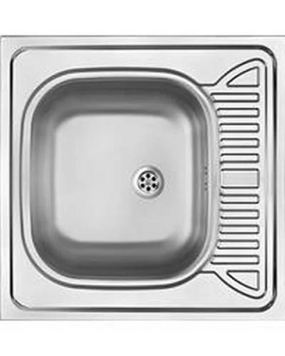 1-Bowl Steel Sink With Drainer - Overlay