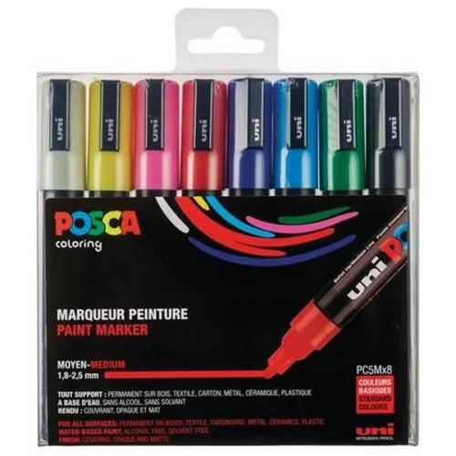 Marcadores Uni Posca PC-5M, conjunto de 8