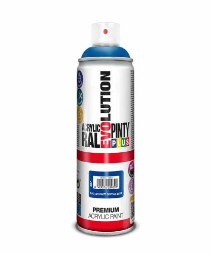 Tinta em Spray Pintyplus Evolution Ral 5010 Gentian Blue 400 Ml Mate