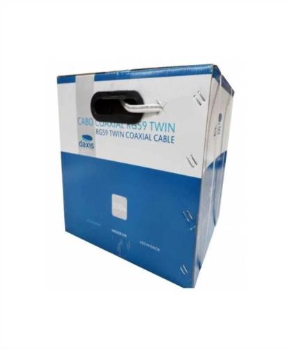 Cabo Coaxial Branco Rg 5 Twin/ 300mts - Daxis
