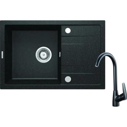 Granite Sink With 1-Bowl Faucet With Drainer