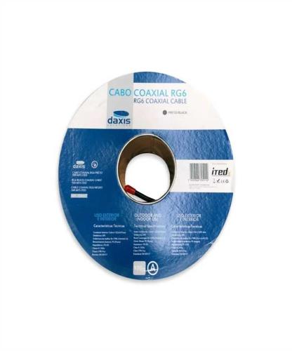 Cabo Coaxial Rg 6 Preto Pe 100mts Ited