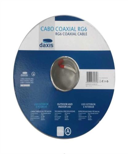 Cabo Coaxial Rg 6 Branco - 100 Mts