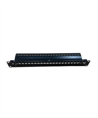 PAINEL 19" 1U P/ 24 KEYSTONE RJ45 PRETO