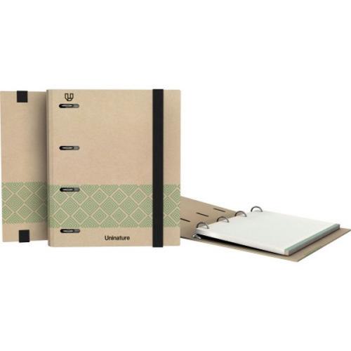 Carpebloc Reciclado Anillas 4x25mm + 90 Hojas 90gr Con Banda Color Kraft Soft A5 Verde Uninature 881