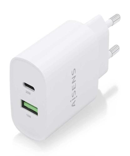 Cargador de Pared Aisens A110-0754/ 1xusb Tipo-C/ 1xusb/ 20w