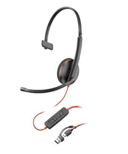 Auricular com Microfone Hp Blackwire 3210 Preto