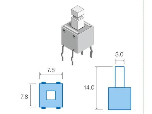 Pulsador De Tato Mini Vertical 2 Pinos