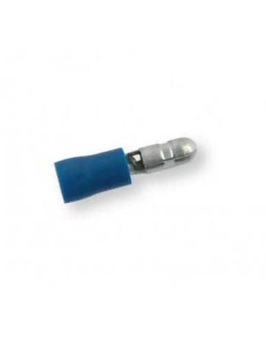 Terminal Cilindrico Macho Isolado Azul 5.0mm
