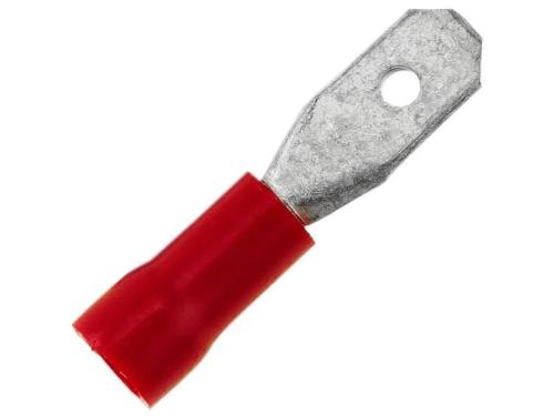 Terminal Faston macho isolado vermelho 2.8mm
