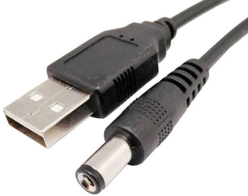 Usb a Macho a Jack Alim 5,5 X 2,1mm, 1m.