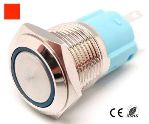 Botão de Pressão Anti-Vandalismo, Desligado-(Ligado), LED 220v Vermelho