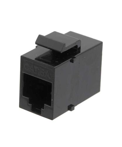 Adaptador Keystone Cat.6a Negro, Rj45 Doble Hembra