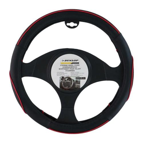 Capa P/ Volante de 38cm Detalhes Vermelhos Dunlop