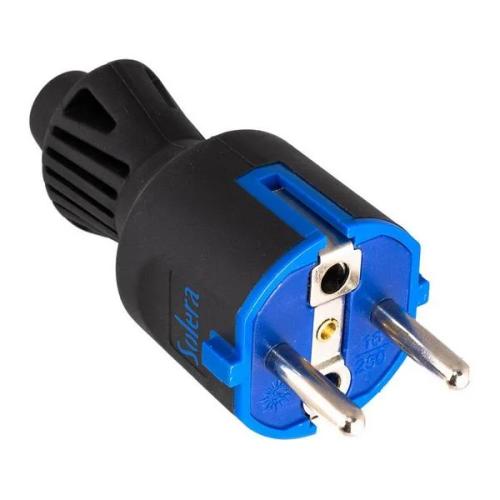 Ficha 2p+T, 16a 250v Borracha Preta 706ck Solera