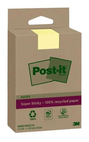 Pack 4 Blocs 45 Hojas Notas Recicladas Adhesivas .
