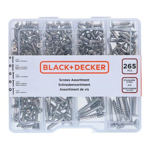 Sortido de Parafusos Torx 265 Peças Black+Decker