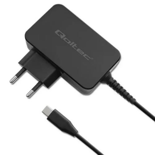Qoltec 52386 Gan Power Pro Charger | 1xusb-C | 65w | 5-20v | 3-3.25a | Black