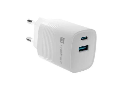 Carregador Natec Natec Ribera Gan 1xusb-A +1xusb-C
