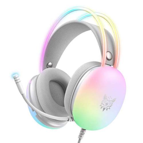 Auscultadores Headset Bluetooth X25 RGB Branco - .