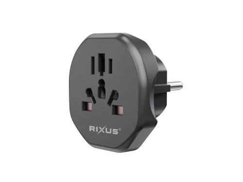 Adaptador viagem RIXUS RXHC27B EU preto