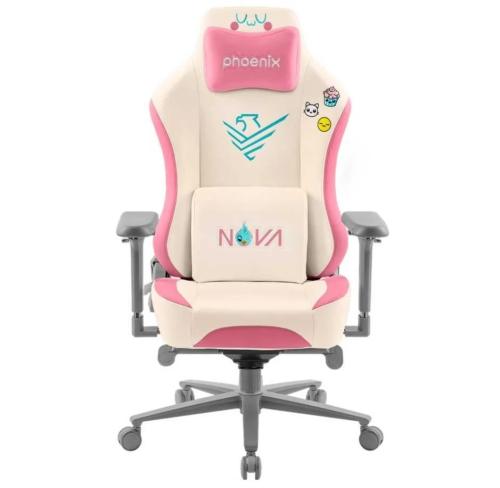 Cadeira Gaming Nova Creme/Rosa - Phoenix