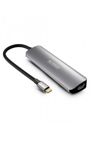 Uf Hubee 6 em 1 Hub Usb-C With 2 Usb-A/1 Hdmi 4k/2 Card Readers And 1 Usb