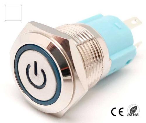Interruptor Anti-Vandàlico, Off-On Spdt, LED Y Símbolo 24v Blanco