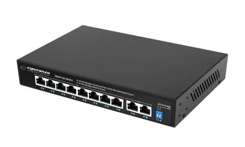 Esperanza 8 Poe + 2 Uplink Port Ethernet Switch 10/100/1000 Matrix